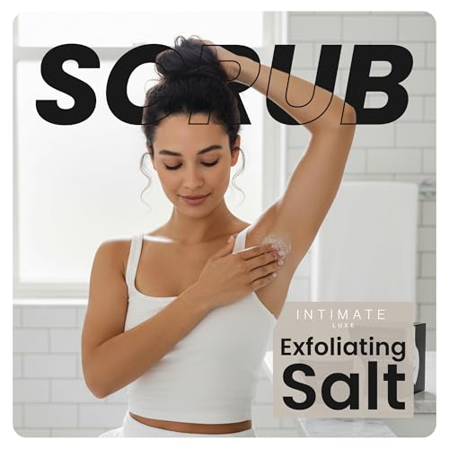 Intimate Luxe Ingrown Defense Scrub – Exfoliating Salt Scrub for Bikini Line, Underarms & Sensitive Areas – Helps Reduce the Look of Ingrown Hair & Rough Texture – 8.8 fl oz