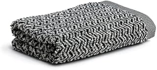 möve Brooklyn ręcznik w jodełkę 50 x 100 cm z 85% bawełny / 10% wiskozy z bambusa / 5% lnu, naturalny/czarny