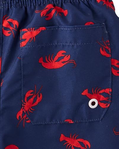Image of The Children's Place Boys' Short Sleeve Rashguard and Swim Trunk, 2-piece Set