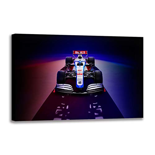Tableau voiture F1 de course rouge bleu en toile, cadeau idéal fan
