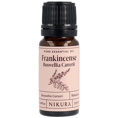 Nikura Frankincense Boswellia Carterii Essential Oil - 10ml | Perfect for Diffusers for Home, Aromatherapy, Humidifier, Bath | Great for Self Care, Skin, Mood Boost, Focus | Vegan & UK Made