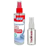 SOS Fuß-Desinfektion-Spray 250ml inkl. Sprühflasche in Reisegröße 30ml | Nach Normen Geprüft, wirksam bei Fußpilzerregern, Wirksam gegen Faden & Hefepilze, Beseitigt 99,99% der Bakterien