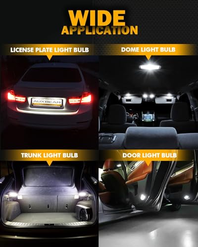 Image of Auxbeam B1 Series 194 LED Bulbs White 168 2825 T10 W5W Bulbs 10PCs