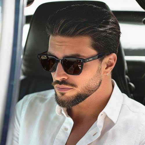 Image of AVAWAY Polarized Sunglasses for Men UV Protection, Square Acetate Frame Outdoor Driving Sun Glasses
