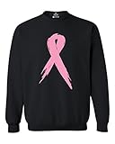 shop4ever Pink Ribbon Crewnecks Breast Cancer Awareness Sweatshirts X-Large Black 0