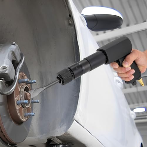 Air Hammer Kit, 25-Piece Set of Pneumatic Hammer Set, Multi-functional Pneumatic Hammer Piece Chisel Set, Iron Sleeve Removal Tool with Carrying Case, Black