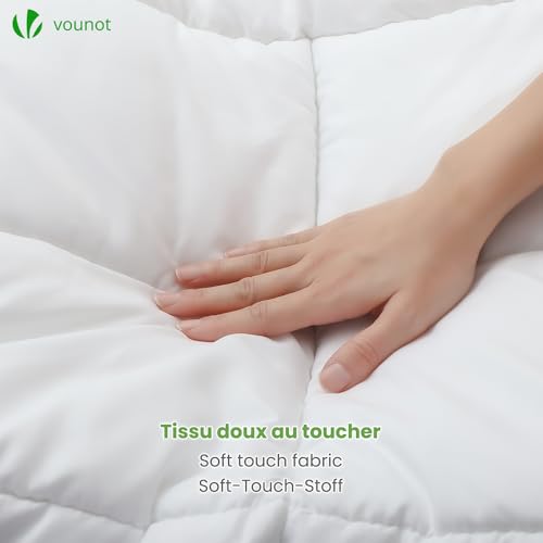 Vounot® Piumone Letto Singolo 135X200 Cm, Piumino Caldo 300 Gsm Per 4 Stagioni, Trapunta Autunnale E Invernale, 100% Microfibra, Bianco - 5