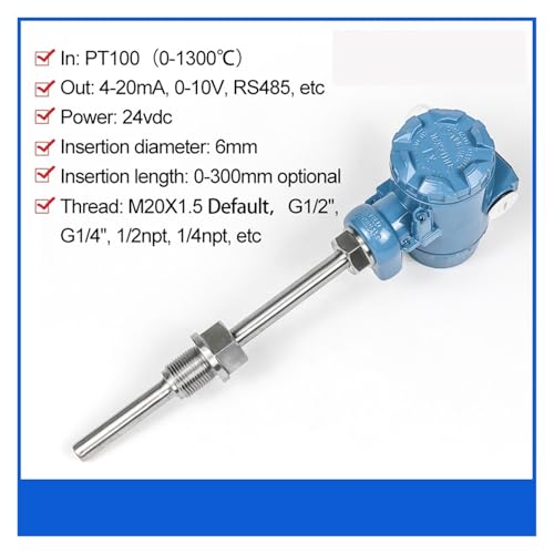 Transmisor 4-20 mA con sensor de temperatura industrial 0-100 °C 5