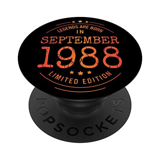 Cumpleaños Septiembre 1988 Edición Limitada Regalo Vintage PopSockets PopGrip Intercambiable