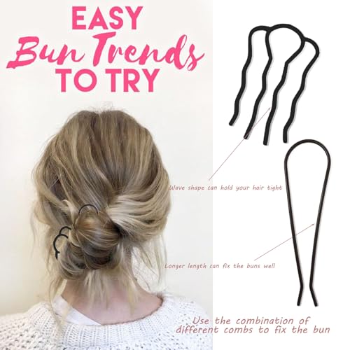 7 pcs metal hair side combs hair fork clip teeth hair pin stick for updo bun u shape hair combs for vintage hairstyle hair accessories fine hair combination