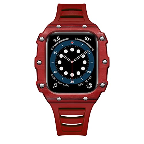 Bracelet en caoutchouc et boîtier carbone pour Apple Watch 45mm