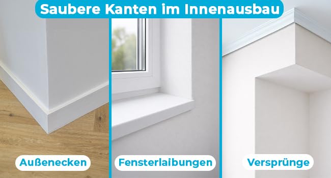 doitBau PVC Eckrollwinkel 4 Rollen 25 m | Kantenschutzprofil für Trockenbau | variabler Winkel 50 bis 180 Grad