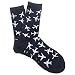 Twin Jets In Flight Pattern, Aviation-Themed Premium Crew Socks 1-Pair