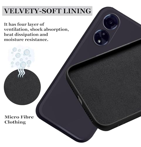 Image of BlazeTech for [ Oppo F23 5G ] Liquid Silicone Back Case Cover Flexible |Inner Lining| with Camera Protection Back Cover for [ Oppo F23 5G ] - Black