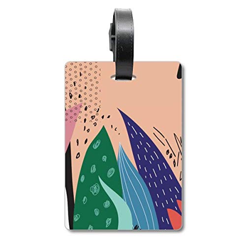 Étiquette valise motif plantes abstraites aloe aux finitions soignées