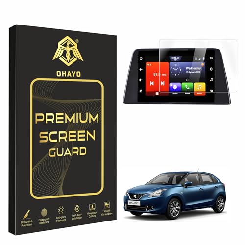 Image of OHAYO 9H Car Screen Protector for Maruti Suzuki Baleno 2022-2025 (Delta, Zeta Variants) | 7 Inch Infotainment Touchscreen Guard | HD Clear Display Film | Military Strength Scratch Resistant | Bubble Free | Non-Tempered Flexible Protection Film