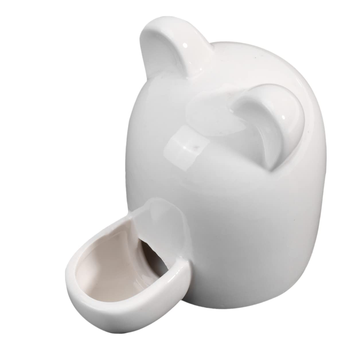 ERINGOGO Cartoon Cat Ears Pet Automatic Feeder Self Dispensing Water Dispenser for Hamsters Rabbits and Small Pets Ceramic Drinking Bowl Supplies White