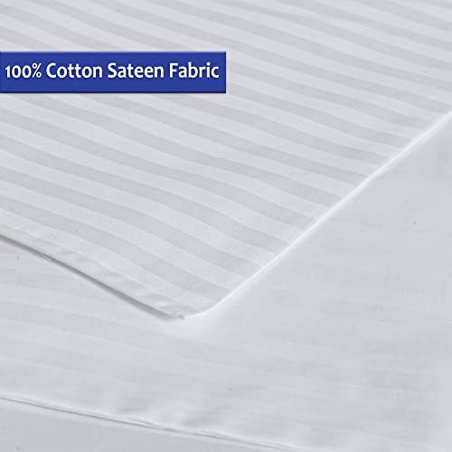 100% Cotton Pillow Protectors With Zipper Queen Size, White Pillow Cases Set Of 4 For Home & Hotel, Sateen Soft Cooling Hidden Zippered Pillow Case Protector For Hair & Skin, 20X30 In #TOP3