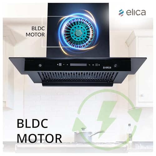 Image of Elica 75cm 1500 m3 /hr BLDC Filterless Autoclean Kitchen Chimney | 15 Years Motor and 5 Years Comprehensive Warranty | FLAT FL 750 BLDC HAC LTW MS NERO | Black | 9 Speed Touch Control + Motion Sensor