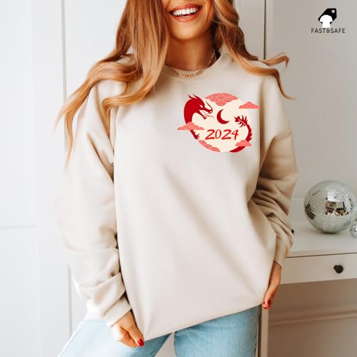 Dragon Sweatshirt, Year of the Dragon 2024 Sweatshirt, Chinese Dragon Graphic Hoodie New Year Chinese Dragon Sweater3
