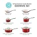 Martha Stewart Lockton Premium Nonstick PFA Free Ceramic Interior 10 Piece Enamel Heavy Gauge Aluminum Pots and Pans Cookware Set - Red