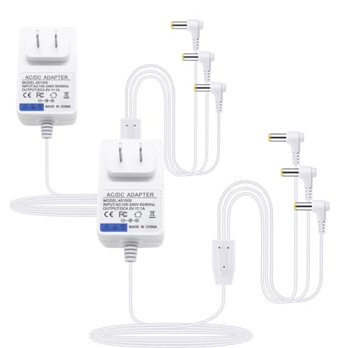2 Pcs 4.5v Power Adapter with 3 Output Jacks Compatible with Lemax Lighted Accessory 94566 94563 94564 94565 74295 74269 84428 Christmas Halloween Village Lights Micro Lighting Building Decor