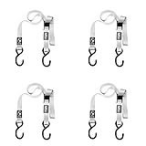 Straps & Buckles - Heavy Duty Rubber Coated S Hook Cinch Ties Down CAM Cambuckle Cargo Utility Lashi