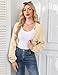 Womens Long Sleeve Bolero Shrug Sweater Open Front Cropped Cardigan Shrugs 2026 Fashion Y2K Tops Casual Loose Fit Knitwear Fall Outfits Apricot