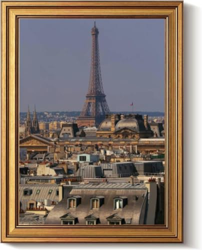 Vintage Gold Framed Wall Art Decor Retro Eiffel Tower and