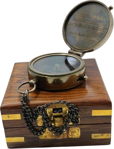 Brújula de bolsillo grabada con caja de madera – "Love You Forever & Go Confidently" – Personalizada para aniversario, bautizo, primera comunión, confirmación, para hijo o hija miniatura 5