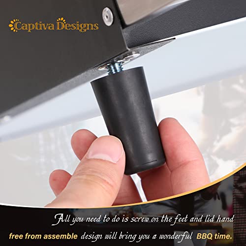 Captiva Designs Tabletop Griddle with Ceramic Coated Cast Iron Plate, 22 in Portable Flat Top Propane Gas BBQ Grill Griddle Camping, Outdoor & Tailgating, 24,000 BTU Output, 3 Stainless Steel Burners - Image 4