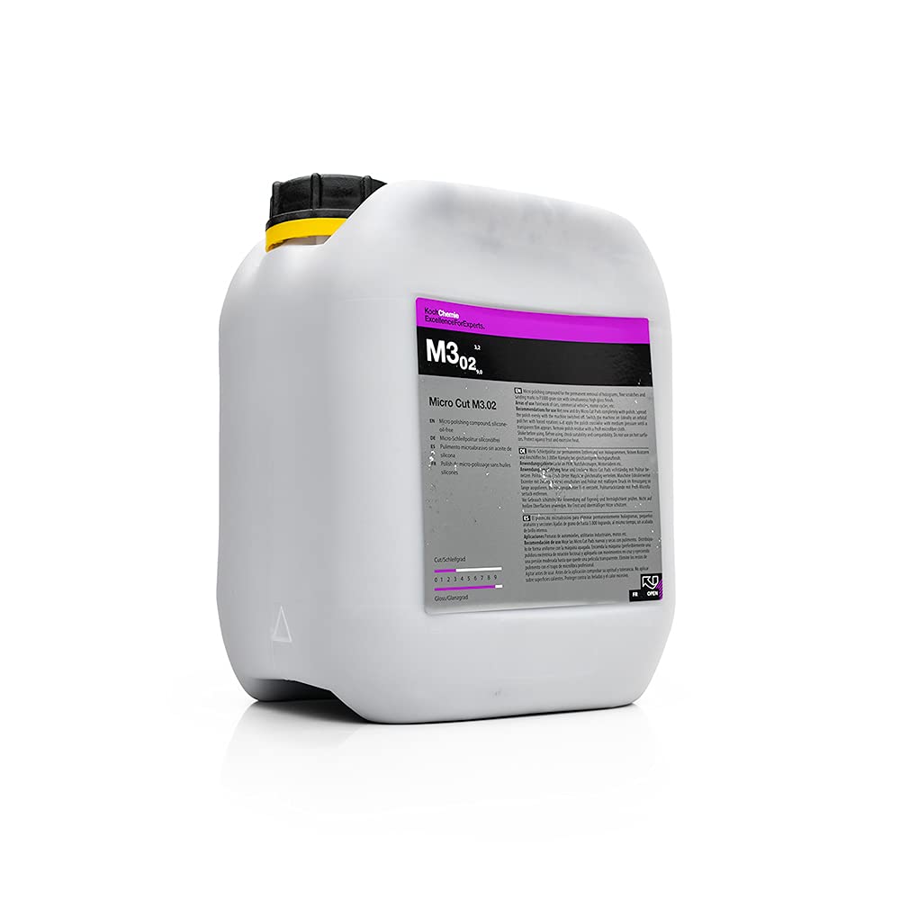 Koch-Chemie - Micro Cut Polishing Compound - Silicone Oil-Free; Permanent Removal of Holograms, Fine Scratches, and Sanding Marks to P3000 Grain Size; High Gloss Finish (5 Liters)
