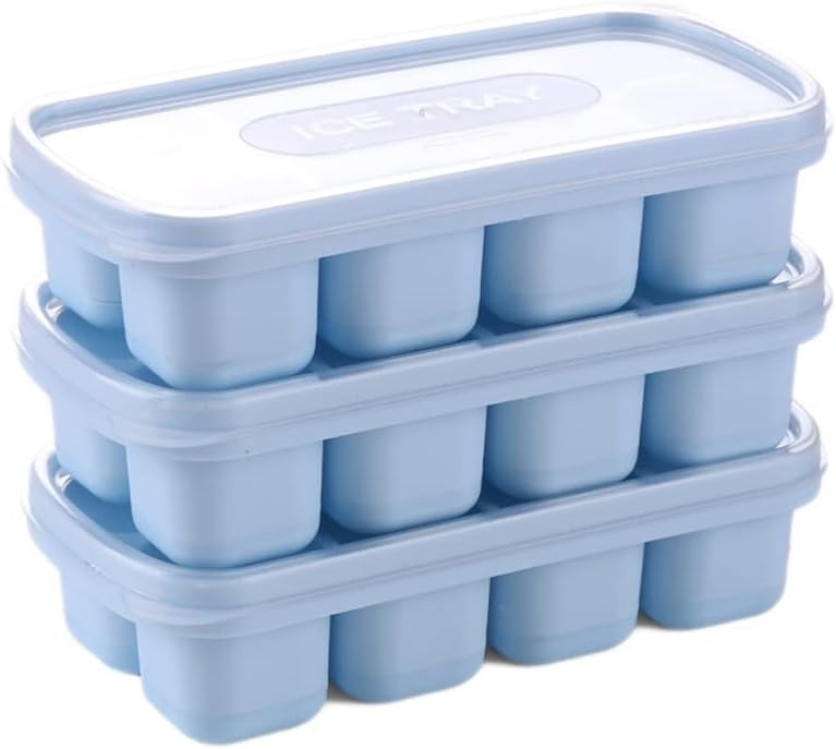 Ice Tray Refrigerator Household Soft Ice Cube Ice Maker To Make Frozen Ice Cube Grinder (Color : Blue)