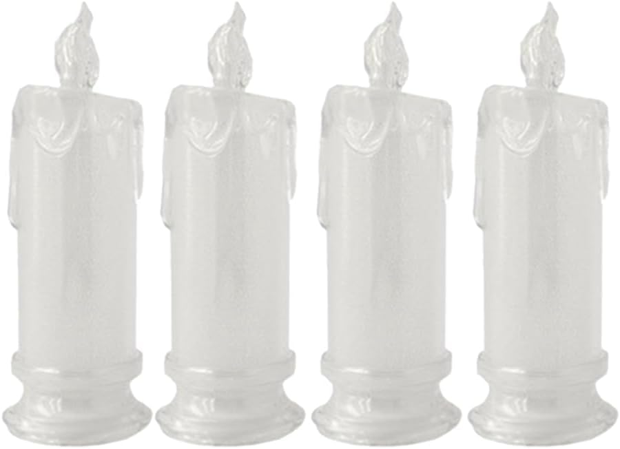 DIGSMORDEN 4PCS LED Flameless Candles,LED Clearance Pillar Candles, Battery Included,Decoracion for Halloween Christmas Easy to Use