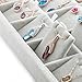 Oirlv Velvet Jewelry Tray 24 Grid liner Pendant Earrings Organizer Storage Trays Showcase Display Jewelry Holder