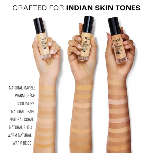 Image of Lakme Forever Matte Longwear Foundation with SPF 15 and Active Niacinamide | Brightens Skin | Long Lasting Matte Finish |Natural Pearl,25 ml (Pack of 2)