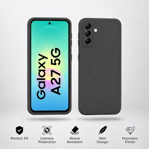 Image of FIRST MART Matte Silicone Back Cover for Samsung Galaxy A27 - Black