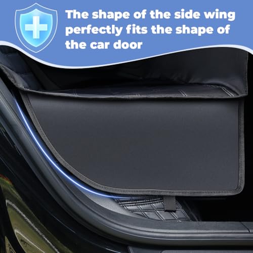 KYG Hundedecke Auto Rückbank 4-in-1,Rücksitz mit Seitenschutz,100% Wasserdicht,Kratzfeste rutschfeste Hundesitz Auto Rückbank für PKWs, LKWs, und SUVs 135x147cm Schwarz