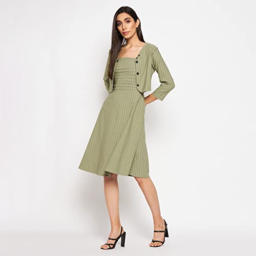 Image of CAMEY Women Striped Cotton Dress