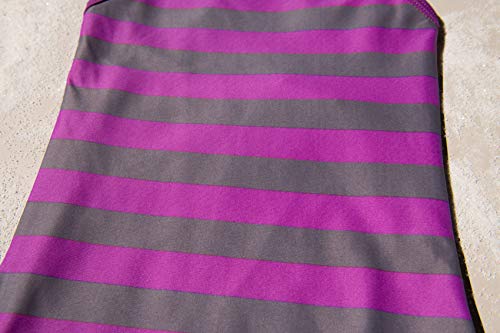 Image of Leveret Kids Baby Boys Girls One Piece Swimsuit UPF 50+ Striped Purple /Grey Size 4 Toddler