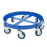 Carrello per barile da 200 litri, portata 907 kg, diametro barile 62 cm, carrello con 8 ruote universali, in metallo