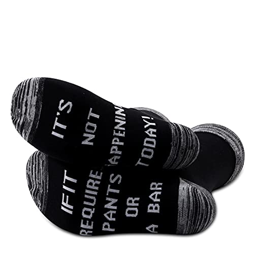 G2TUP 2 Pairs If It Requires Pants or a Bra It s Not Happening Today Socks No Bra Socks Lazy Socks Lazy Gift Gag Gift (Requires Pants or a Bra)