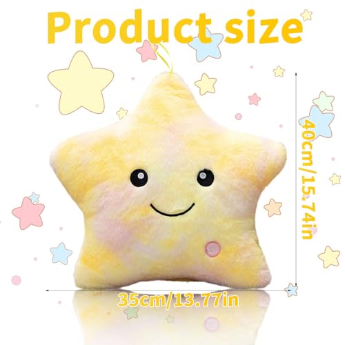 Shengou Weihnachten Kissen Stern LED, kuschelkissen LED,Kissen Deko, Leuchtendes Sternenkissen, Sternkissen Flauschiges, für Weihnachten,Geburtstag,Schlafzimmer Deko