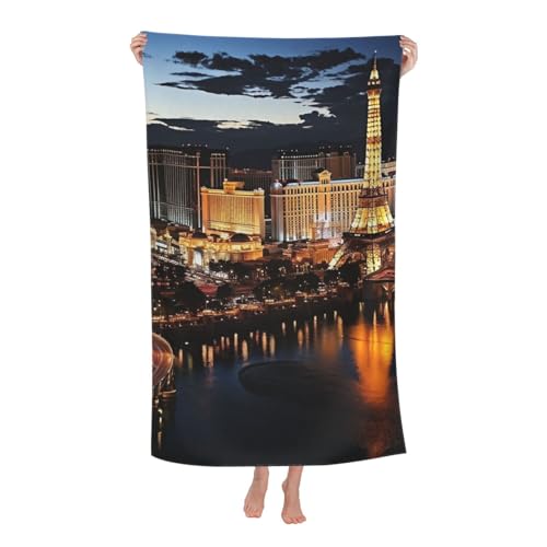 LKVNSWERT Las Vegas Night Bath Towel 32x52 Microfiber