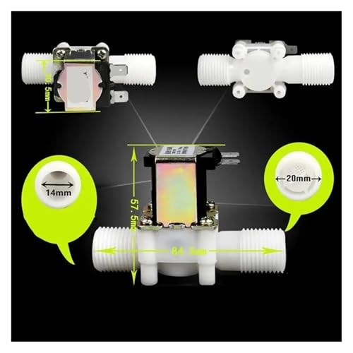 Válvula solenoide de plástico de 1/2 AC220V interruptor neumático y controlador de agua 4