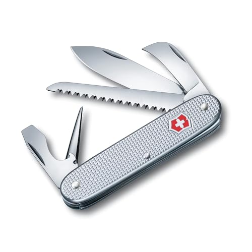 Victorinox 7 Alox Couteau de Poche Suisse, Léger, Couteau Multifonction, 7 Fonctions, Grand Lame, Argent
