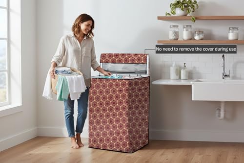 Image of Stylista Washing Machine Cover Compatible for LG 8 kg T9077NEDL1 Fully-Automatic Top Load Balanced Pattern Multicolor