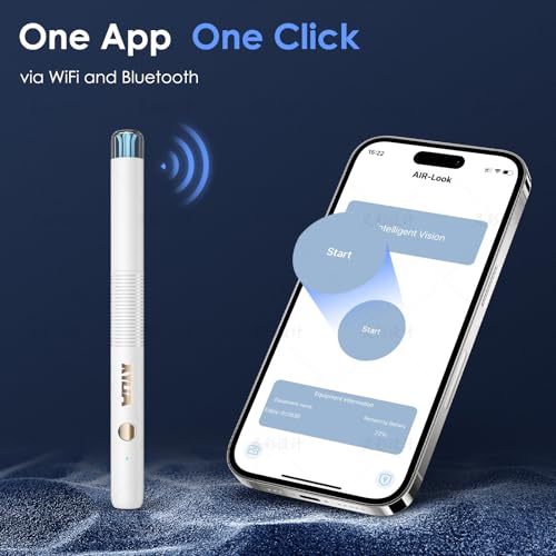 Xylla Ohrenschmalz Entferner Otoskop 1920P HD-Ear Wax Removal IP67 Wasserdicht WIFI Otoskop 360°Weitwinkel ohrreiniger mit 6 LEDs Tragbares Vergnügen der Ohrreinigungr (weiße)