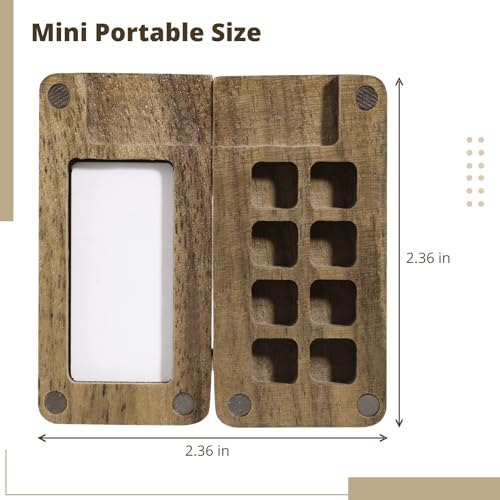 Lnrueg NO 8 Grid Portable Sketchbook Palette, Wood Pocket Paint Tray Palettes With Magnetic Closure, Rectangular Watercolor Palette Painting Tray, Mini Travel Paint Palette thumb #3