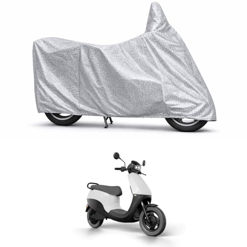 Image of 100% Waterproof Two Wheeler Body Cover Multi Layered Fabric Designed for Ola S1 X | Belt Buckle Lock | Silver Mag
